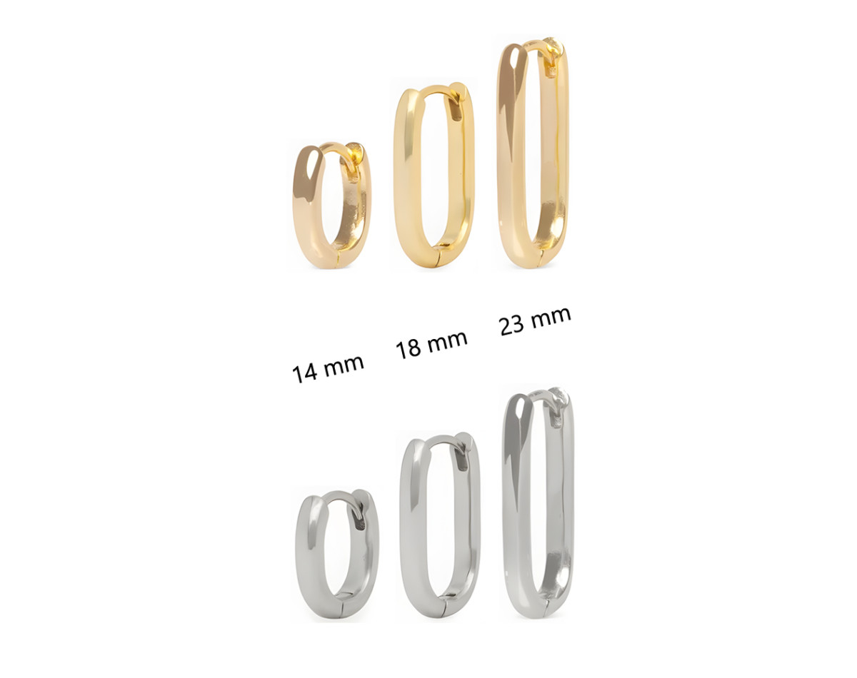 Boucles D'oreilles Créoles Rectangulaires Or - Acier Inoxydable - Femme - Neuves
