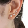 Cubic zirconia flower stud earrings sterling silver sold by pair