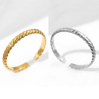 Adjustable wavy surface ring stainless steel stackable ring resizable ring