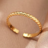 Adjustable wavy surface ring stainless steel stackable ring resizable ring