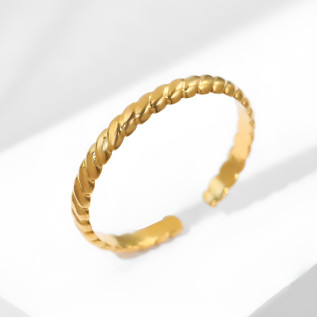 Adjustable wavy surface ring stainless steel stackable ring resizable ring