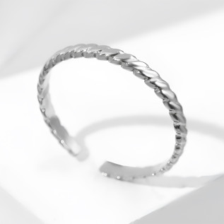 Adjustable wavy surface ring stainless steel stackable ring resizable ring