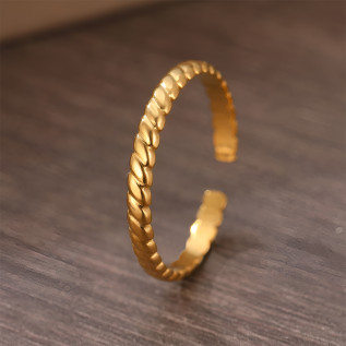 Adjustable wavy surface ring stainless steel stackable ring resizable ring