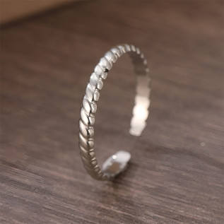 Adjustable wavy surface ring stainless steel stackable ring resizable ring