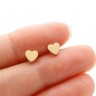 Heart stud earrings stainless steel silver gold gift sold by pair