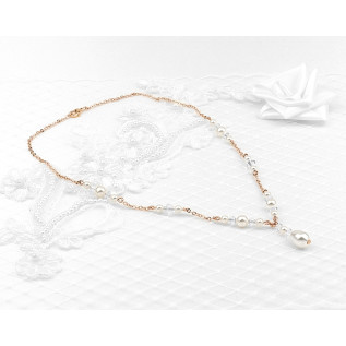 Collier mariage LILY perles cristal Swarovski ivoire blanc bijou mariée