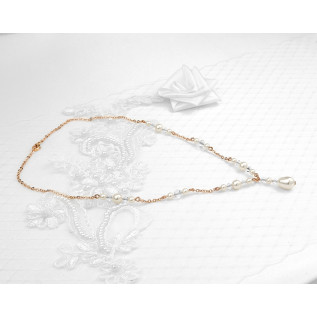 Bridal necklace LILY Swarovski crystal pearls ivory white jewel for bride