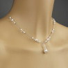 Bridal necklace LILY Swarovski crystal pearls ivory white jewel for bride