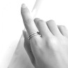 Bague alliance acier inoxydable et titane 2 rangs zircons, argent or anneau zircon alliance empilable
