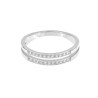 Bague alliance acier inoxydable et titane 2 rangs zircons, argent or anneau zircon alliance empilable