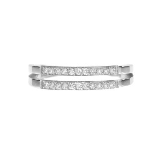 Bague alliance acier inoxydable et titane 2 rangs zircons, argent or anneau zircon alliance empilable