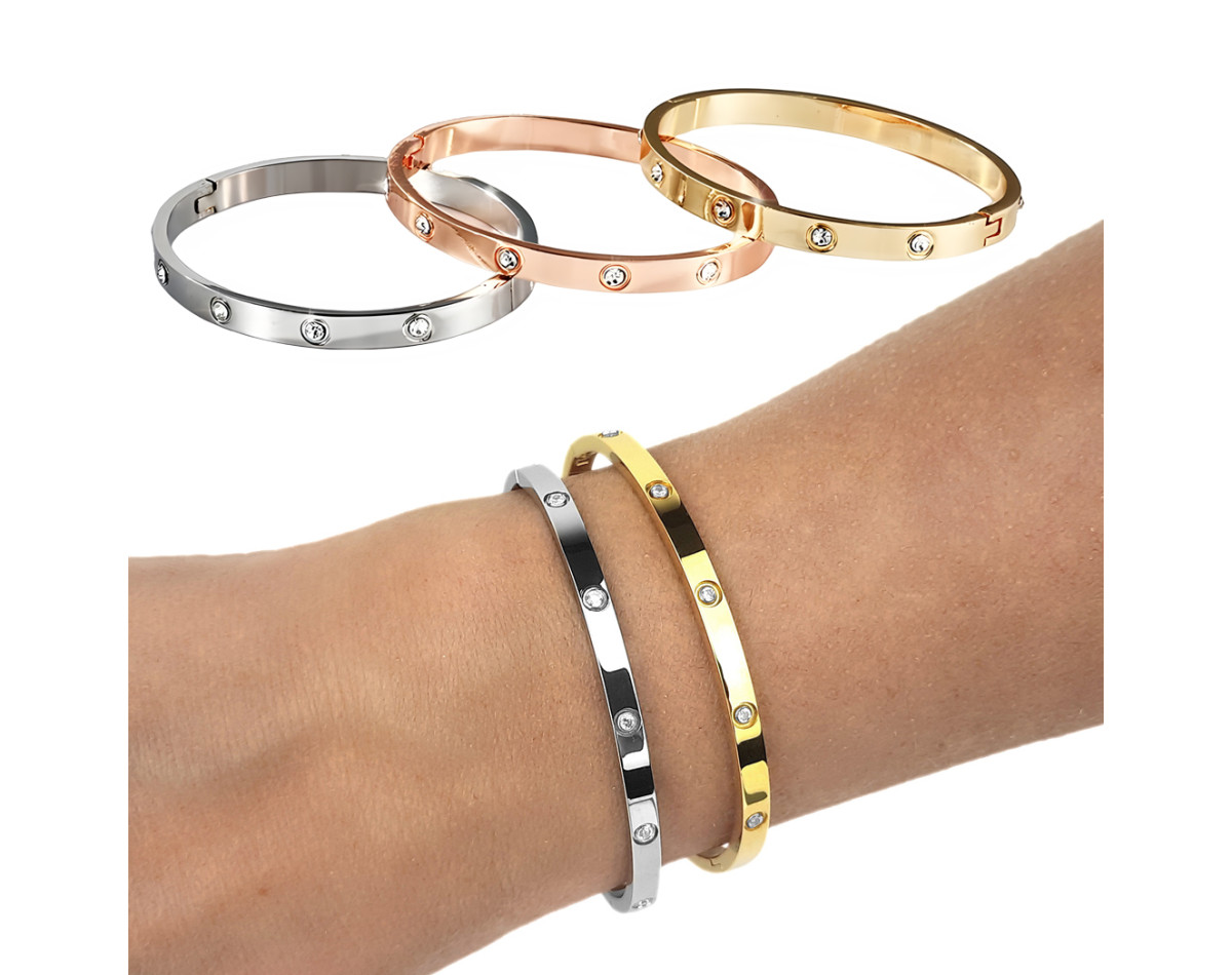 thumbnail image 2 of ZUOBAO 6mm Stainless Steel Hair Tie Bracelet - Grooved Cuff Bangle For Women, Silver 2 of 14