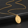 Virgin Mary pendant necklace 2 silver or gold stainless steel woman jewelry religeous necklace