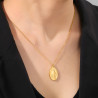 Virgin Mary pendant necklace 2 silver or gold stainless steel woman jewelry religeous necklace