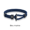 Double-row nautical rope and black hook fastener men bracelet