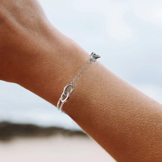 Large link pair bracelet silver gold stainless steel chain