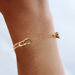 Large link pair bracelet silver gold stainless steel chain