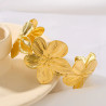 Wide cuff flower bracelet in silver gold stainless steel woman gift