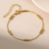 Thin satellite chain bracelet in gold stainless steel