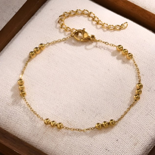 Thin satellite chain bracelet in gold stainless steel