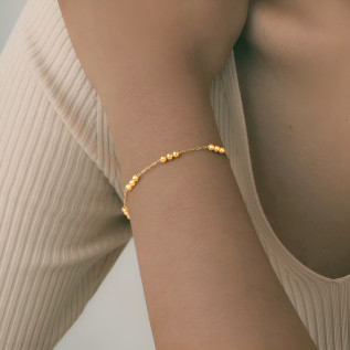 Thin satellite chain bracelet in gold stainless steel