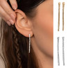 Cubic zirconia cascade stud earrings silver gold stainless steel sold by pair