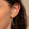 Cubic zirconia cascade stud earrings silver gold stainless steel sold by pair