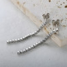 Cubic zirconia cascade stud earrings silver gold stainless steel sold by pair