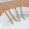 Cubic zirconia cascade stud earrings silver gold stainless steel sold by pair