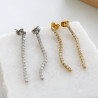 Cubic zirconia cascade stud earrings silver gold stainless steel sold by pair