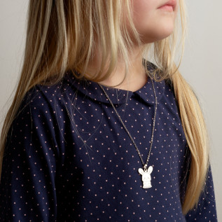 Baby animal pendant necklace silver or gold stainless steel cat rabbit hippopotamus sheep elephant tiger lion child jewelry