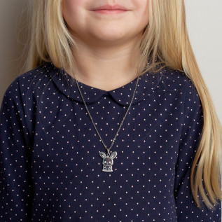 Baby animal pendant necklace silver or gold stainless steel cat rabbit hippopotamus sheep elephant tiger lion child jewelry