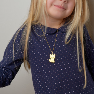 Baby animal pendant necklace silver or gold stainless steel cat rabbit hippopotamus sheep elephant tiger lion child jewelry