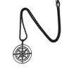 Collier homme pendentif grande boussole creuse noire argent ou or sur chaîne vénitienne en acier inoxydable collier cadeau homme