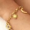Charm bracelet in gold stainless steel woman gift