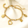 Charm bracelet in gold stainless steel woman gift
