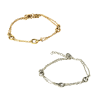Large link pair bracelet silver gold stainless steel chain