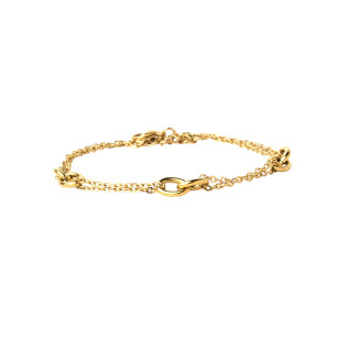 Large link pair bracelet silver gold stainless steel chain