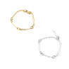 Large link pair bracelet silver gold stainless steel chain