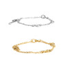 Large link pair bracelet silver gold stainless steel chain