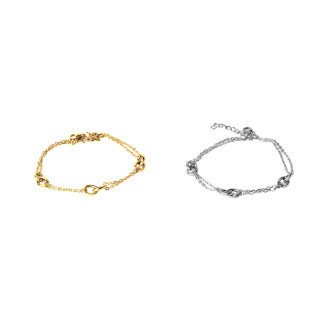 Large link pair bracelet silver gold stainless steel chain