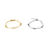 Large link pair bracelet silver gold stainless steel chain
