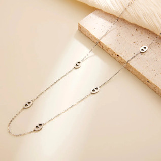 Collier mi-long ou sautoir maille marine acier inoxydable argent or cadeau femme