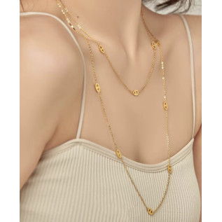 Collier mi-long ou sautoir maille marine acier inoxydable argent or cadeau femme