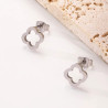 Boucles d'oreilles trèfles creux acier inoxydable argent or vendues par paire
