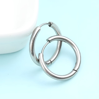 Boucles d'oreilles créoles toutes tailles acier inoxydable argent or noir vendues par paire