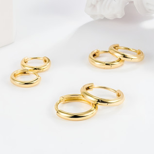 Boucles d'oreilles créoles toutes tailles acier inoxydable argent or noir vendues par paire