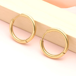 Boucles d'oreilles créoles toutes tailles acier inoxydable argent or noir vendues par paire