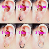Boucles d'oreilles créoles toutes tailles acier inoxydable argent or noir vendues par paire