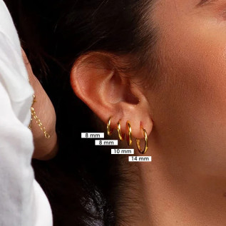 Boucles d'oreilles créoles toutes tailles acier inoxydable argent or noir vendues par paire